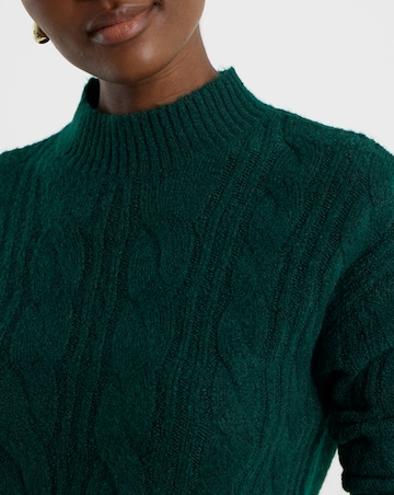 Cosy Yarn Emerald Cable Knitted Jumper Dress