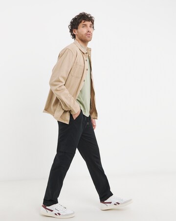 Linen Blend Fully Elasticated Cargo Trouser