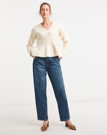 V Neck Peplum Jumper