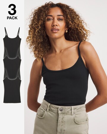 Black 3 pack Cami Vests
