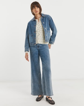 Spot Print Crew Neck Cardigan