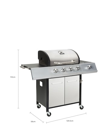 Charles Bentley 4 Burner Gas BBQ with Side Burner Bundle