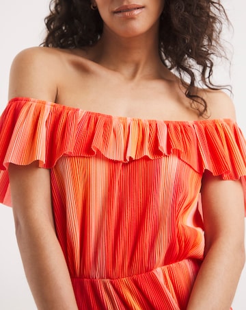 Summer Plisse Bardot Sun Dress