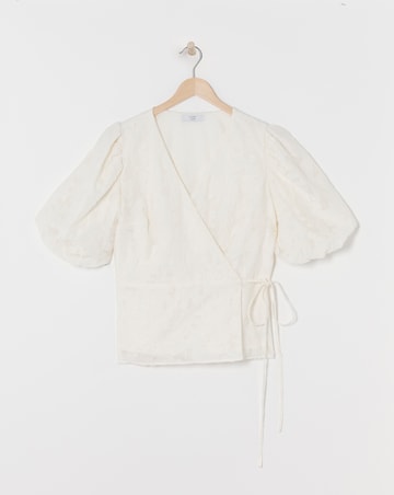 Joanna Hope Textured Wrap Blouse
