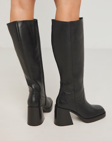 Gingerly Leather Platform Knee High Boots Extra Wide Fit (EEE) Super Curvy Calf
