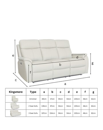 Aspire Kingsmere Leather Power Recliner 2 Seater