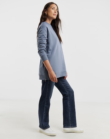 Side Zip Longline Sweatshirt