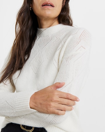 Ivory Yoke Stitch Jumper