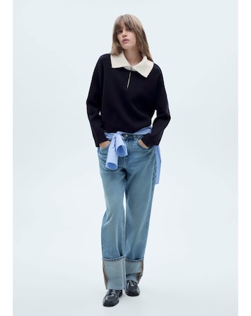 Mango Latas Contrast Collar Sweater