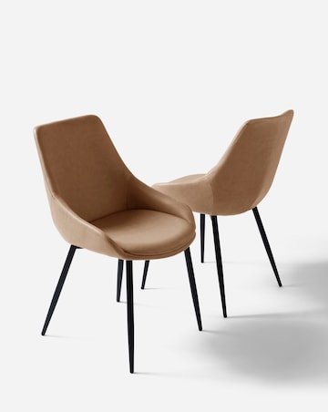 Etta Faux Leather Pair of Dining Chairs