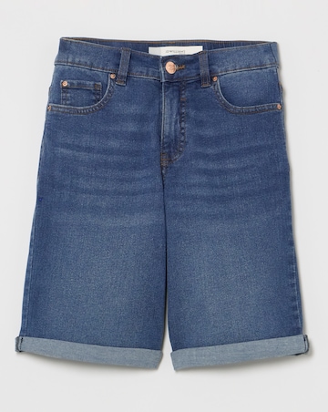 Mid Blue 24/7 Knee Denim Shorts