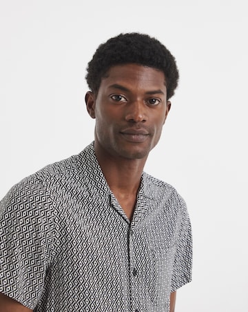 Geo Print Revere Collar Shirt