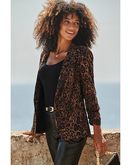 Sosandar Leopard Print Blazer