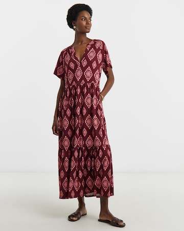 Jersey Notch Neck Maxi Dress