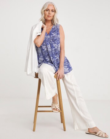 Julipa Blue Crinkle Printed Vest