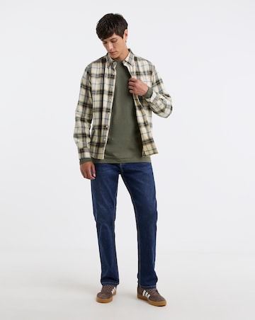 Long Sleeve Crew Neck T-Shirt Long Length-Olive