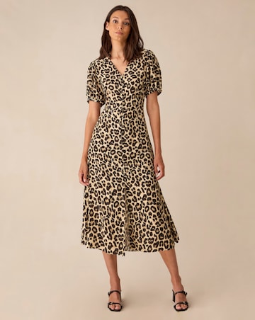 Ro&Zo Leopard Print Shirt Dress