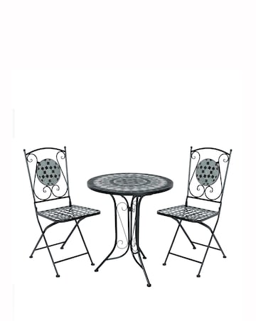 Charles Bentley Mosaic Bistro Set - Blue