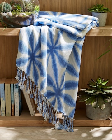 Tie Dye Blue Throw