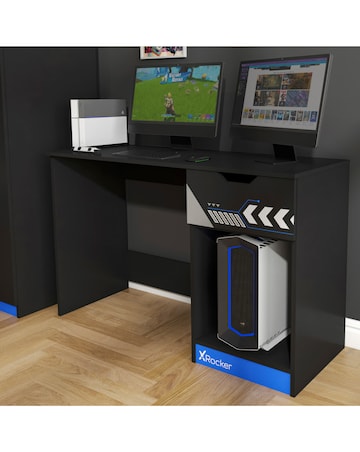 Octane Gaming Desk with Drawer - Blue