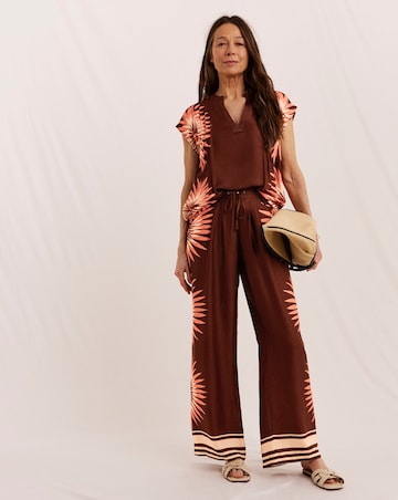 Julipa Petite Pintuck Printed Co-ord Top