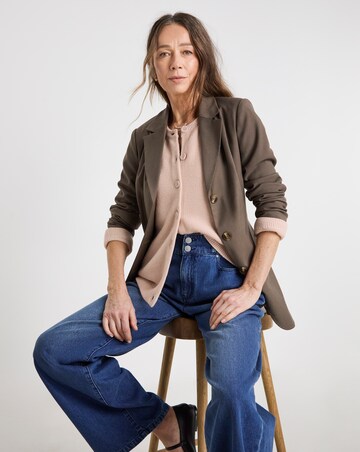 Blush Boxy Crew Neck Cardigan