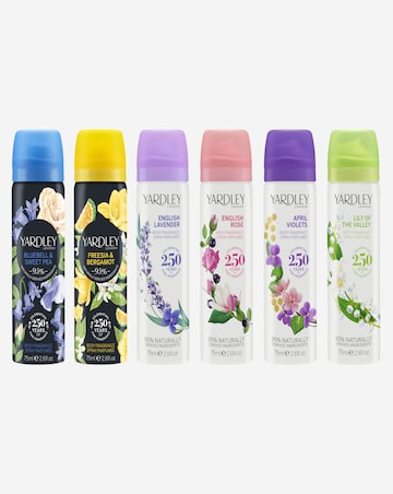 Yardley Set of 5 Body Sprays 6TH SPRAY FREE
