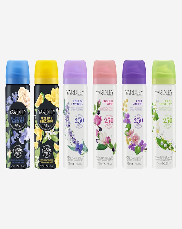 Yardley Set of 5 Body Sprays 6TH SPRAY FREE