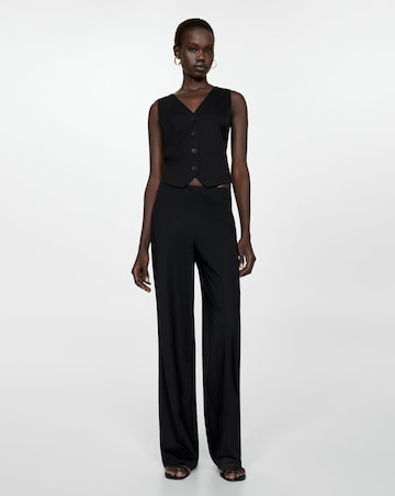 Mango Peach button Waistcoat- Black