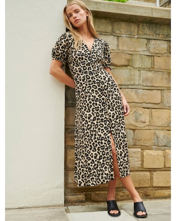 Ro&Zo Leopard Print Shirt Dress