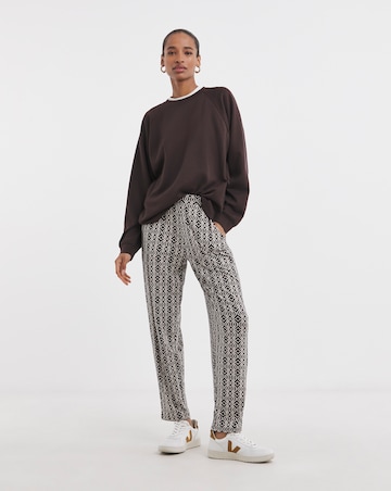 Printed Tapered Leg Jersey Trouser