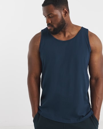 5 Pack Pure Cotton Vests- Navy