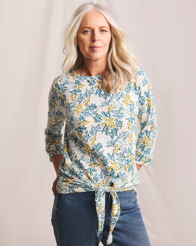 Julipa Pure Cotton Tie Hem T-Shirt