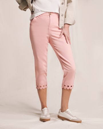 Julipa Blush Embroidered Cut Out Cropped Stretch Trouser