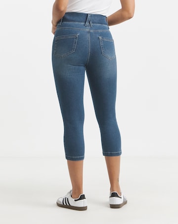 Simply Be Mid Wash Pull On Capri Jegging