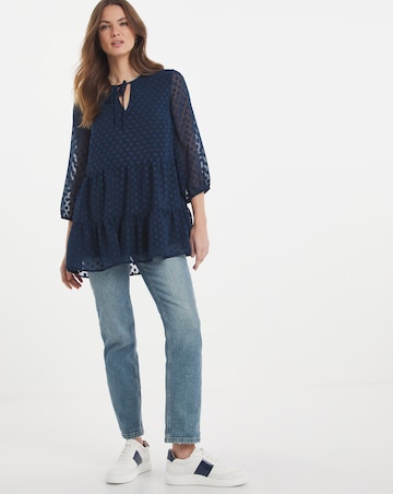 Julipa Sheer Spot Tiered Tunic