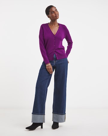 Purple V Neck Cardigan