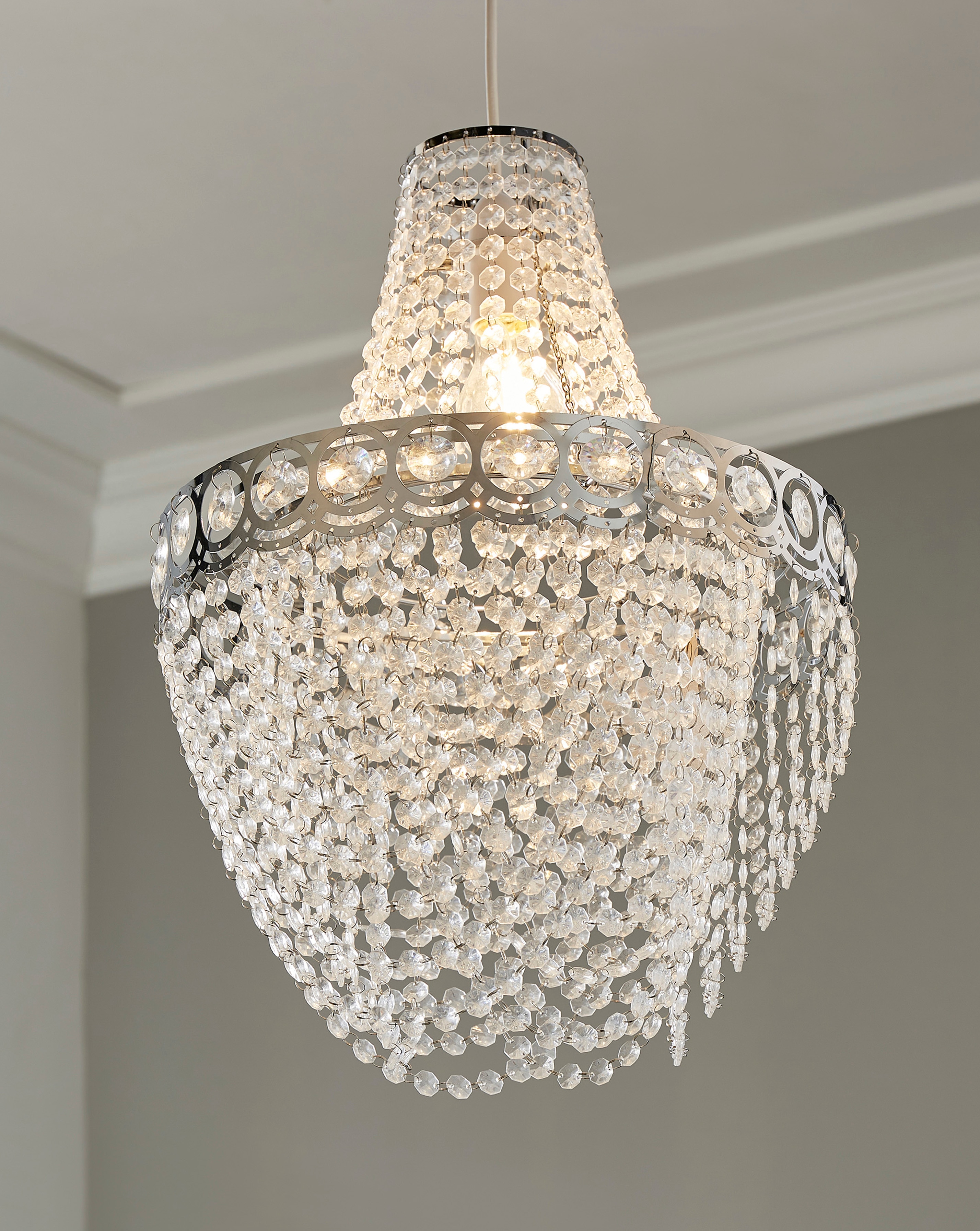 Clear Chandelier Easy Fit Ceiling Shade | JD Williams