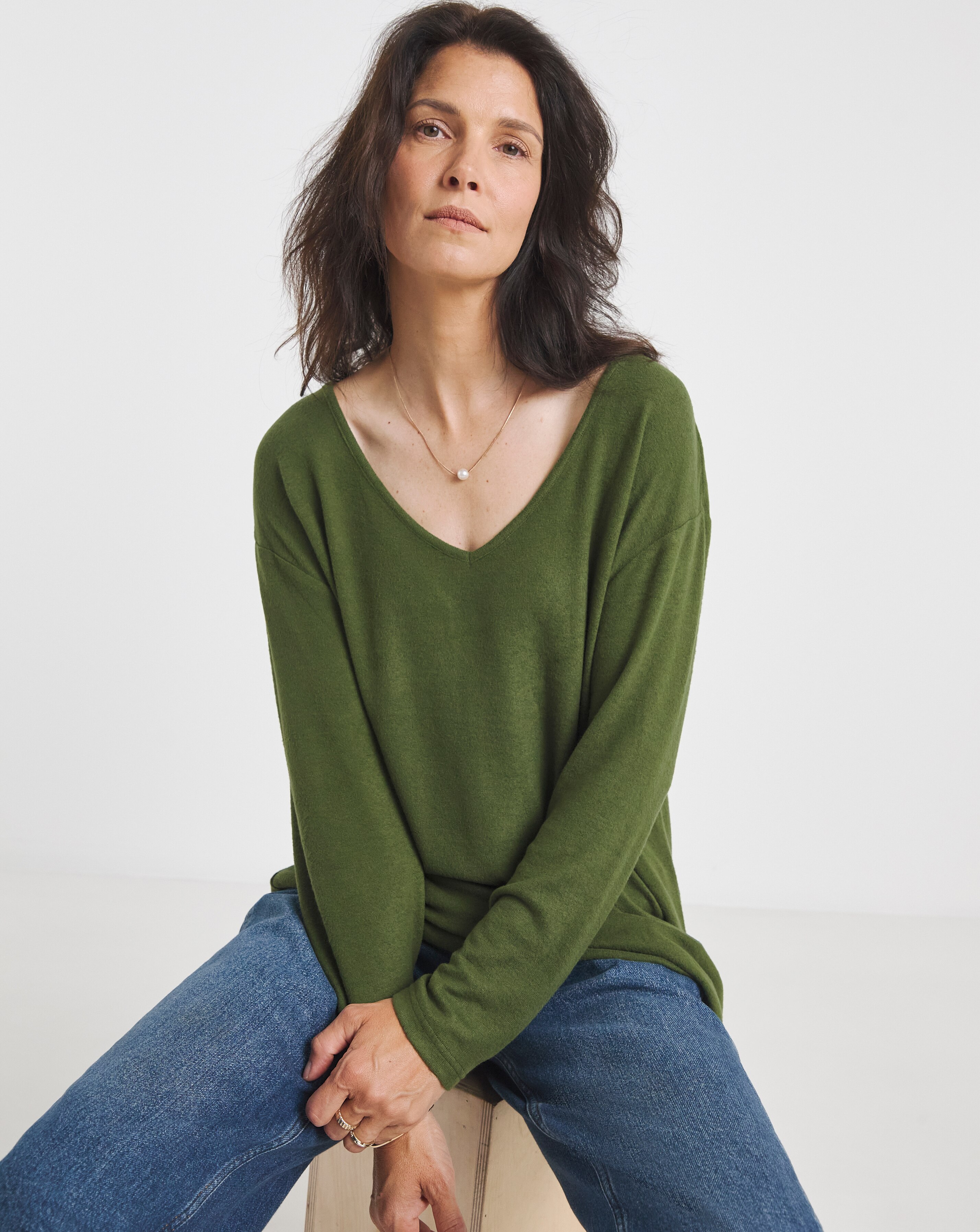 Soft Touch V-Neck Longline Top