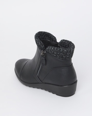 Cushion Walk Knitted Top Wedged Boots EEE Fit