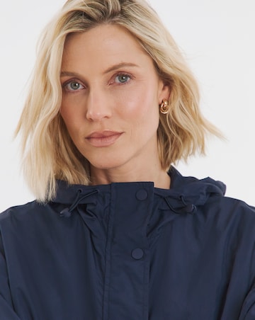 Navy Short Tech Parka Raincoat