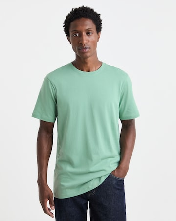 Pure Cotton Crew Neck T-shirt Long- Green
