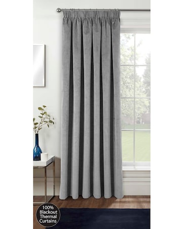 Oxford Thermal Velvet Pencil Pleat Door Curtain