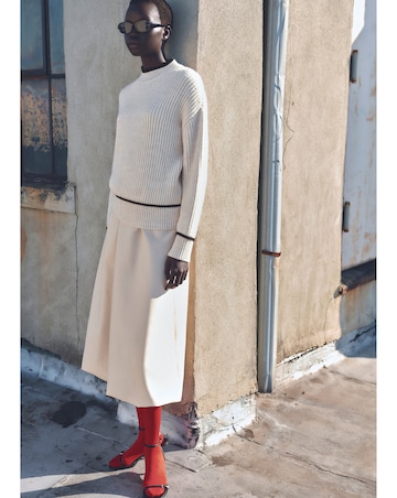 Mango Perkins Neck Plaza Sweater