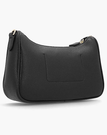 Emporio Armani Lilly Black & Silver Pebbled Baguette Bag