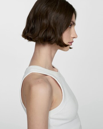 Mango Ribbed Cotton-blend top