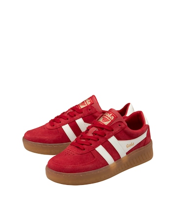 Gola Grandslam Suede Trainers - Red/Off White/Gum