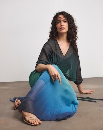 Joanna Hope Ombre Print Pleated Dress