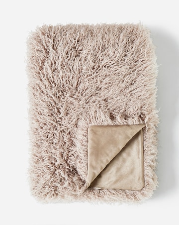 Mongolian Faux Fur Throw - Mink