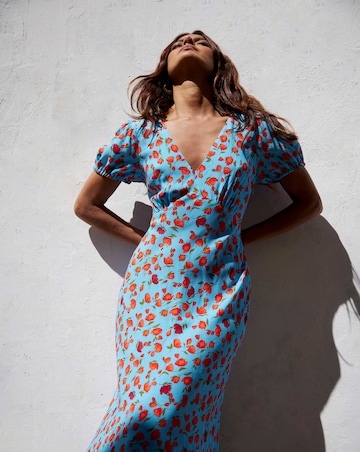 Ro&Zo Red Tulip Print Moroccan Dress